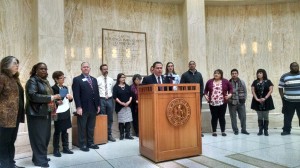 IMG_20150212_090216061_HDR Senate Majority Whip Michael Padilla holds a press conference, joined by homeowners, homebuyers, and reps from United South Broadway, and the Greater Albuquerque Assoc. of Realtors. 